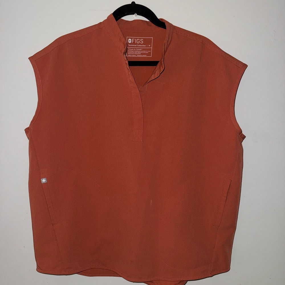 Figs Orange Tank Top Sleeveless V-Neck